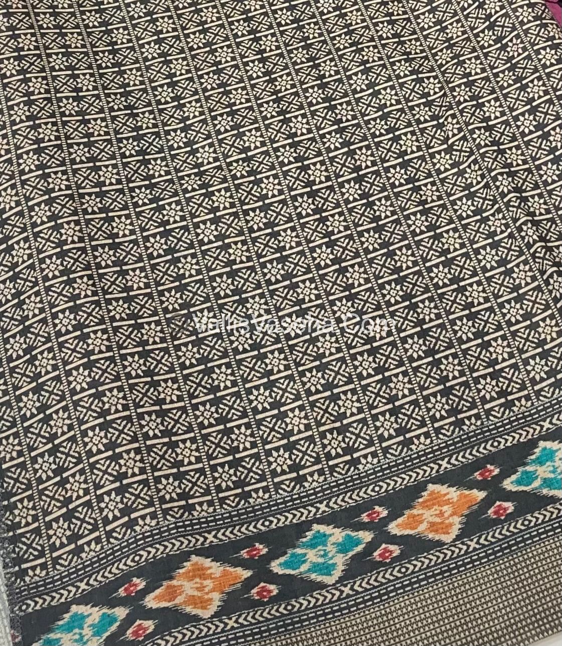 Semi Tussar - Kantha Work Embroidery - Pink Shade - VVSTK001