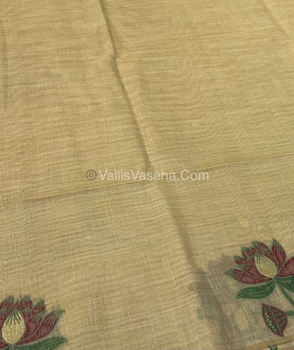 Muga Cotton Saree - Contrast Blouse - VVMCS001
