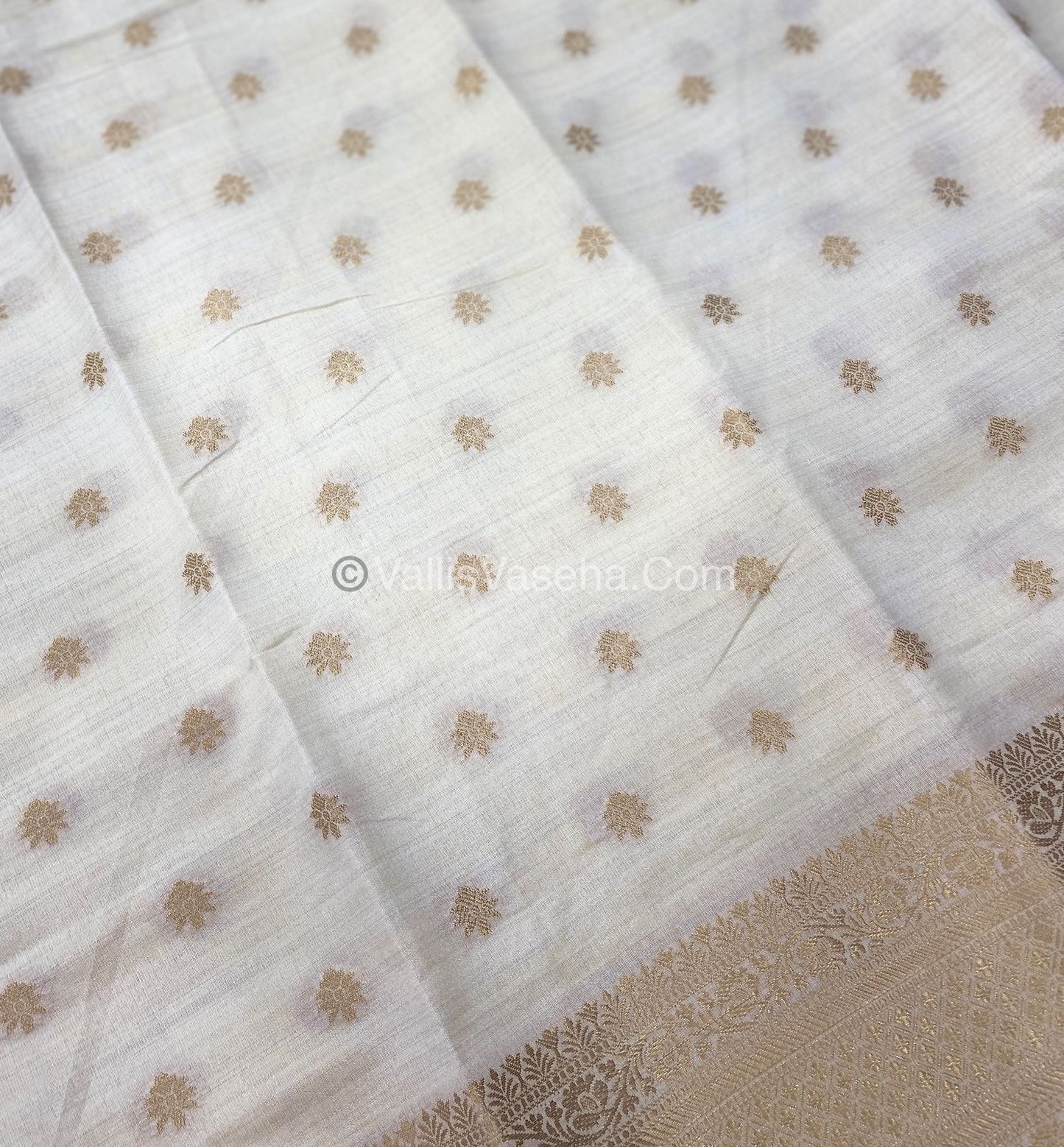 Semi Tussar Silk  - Cream Shade - VVSTS014