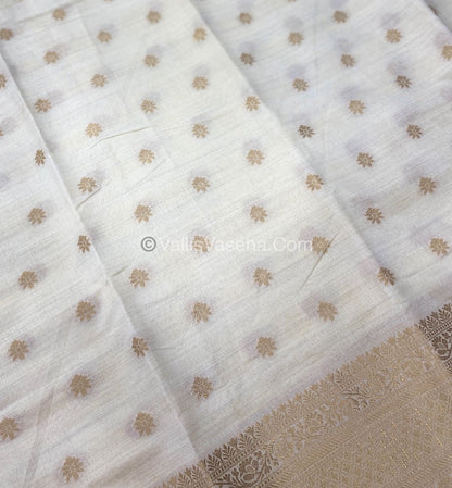 Semi Tussar Silk  - Cream Shade - VVSTS014