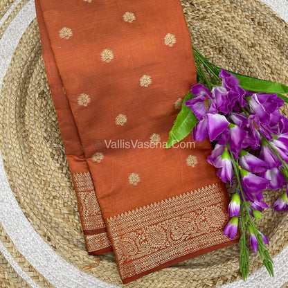 Semi Tussar Silk Saree |Rust shade |VVSTS044