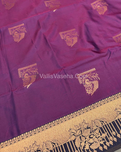 Semi Soft Silk - Violet With Blue Shade -VVSSS030 - 7
