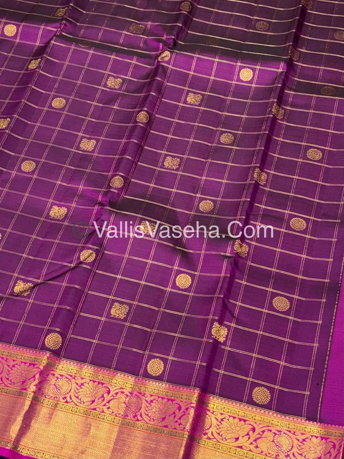 Pure Vintage Korvai Kanchipuram Silk Saree - Purple & Pink Combo - VVPS025
