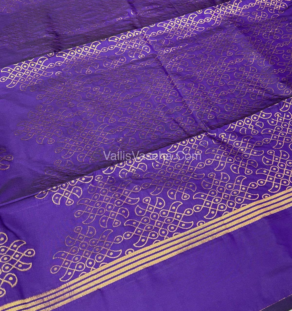 Semi Soft Silk - Kolam Design - Violet Shade -VVSSS029