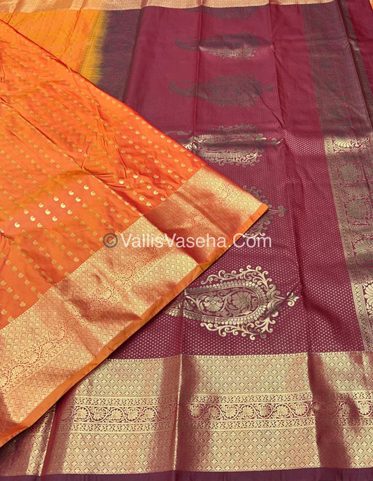 Semi Kanchipuram Silk - Orange Shade  - VVSKS002
