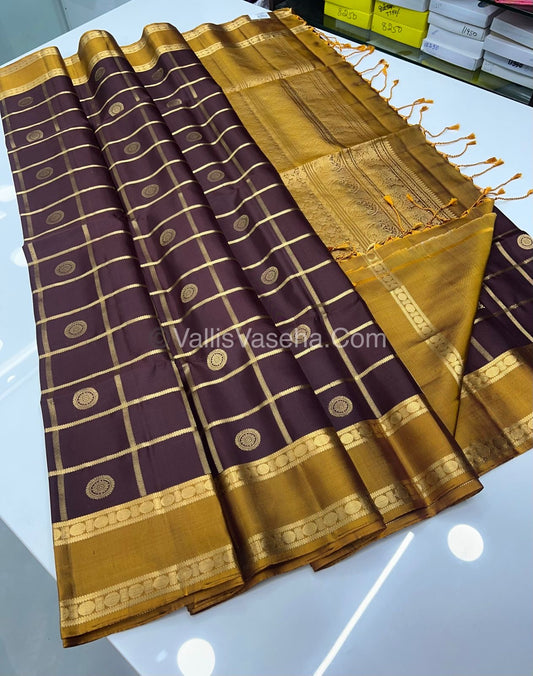 Pure Soft Silk Saree - Retta Petta Border- Mayil & Chakkaram - VVPSS015