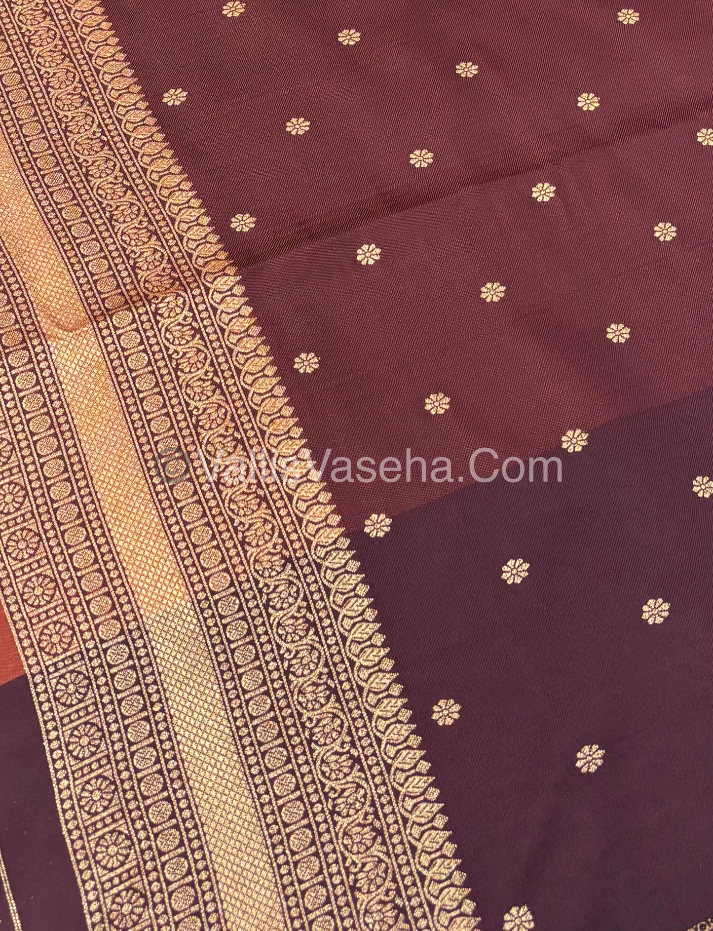 Semi Soft Silk - Rust Orange With Wine Brown Shade -VVSSS022