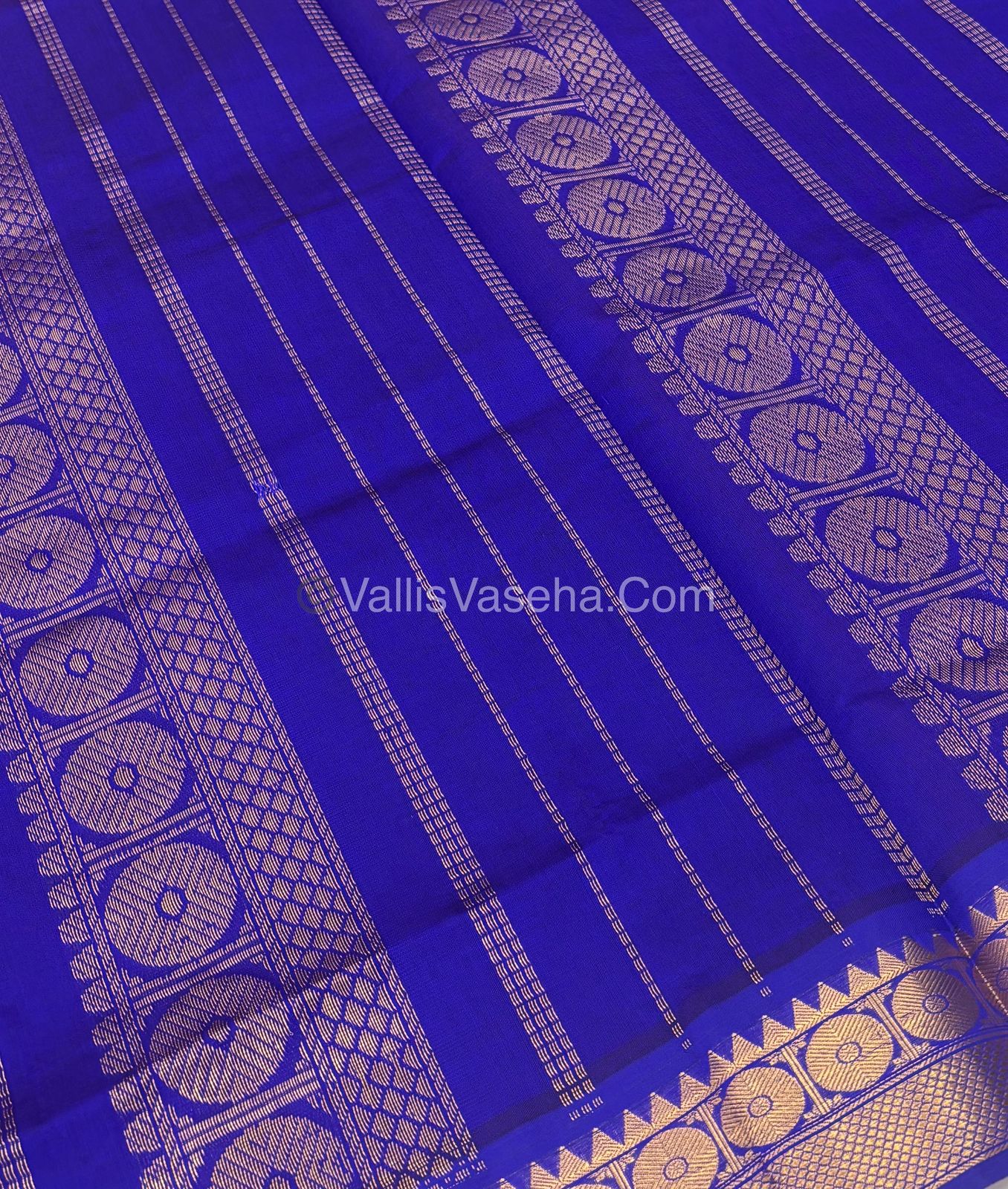 Semi Silk Cotton Saree - Red  With Blue Shade - VVSSC005