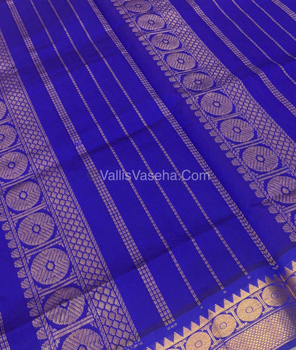 Semi Silk Cotton Saree - Red  With Blue Shade - VVSSC005