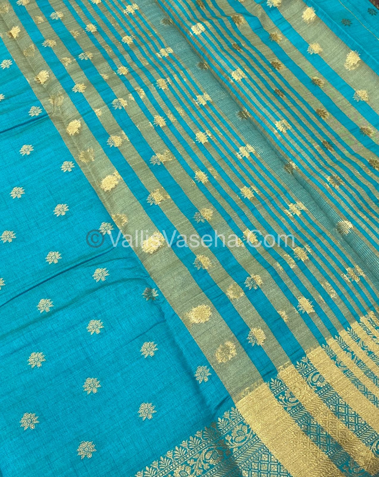 Semi Tussar Silk  - Blue Shade - VVSTS013