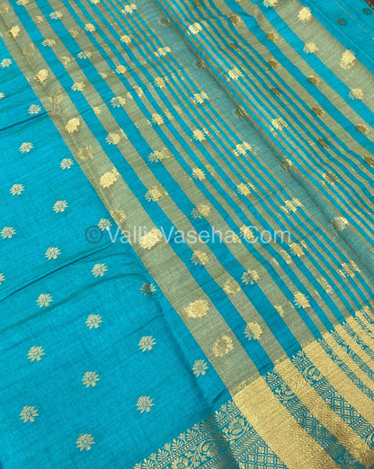 Semi Tussar Silk  - Blue Shade - VVSTS013