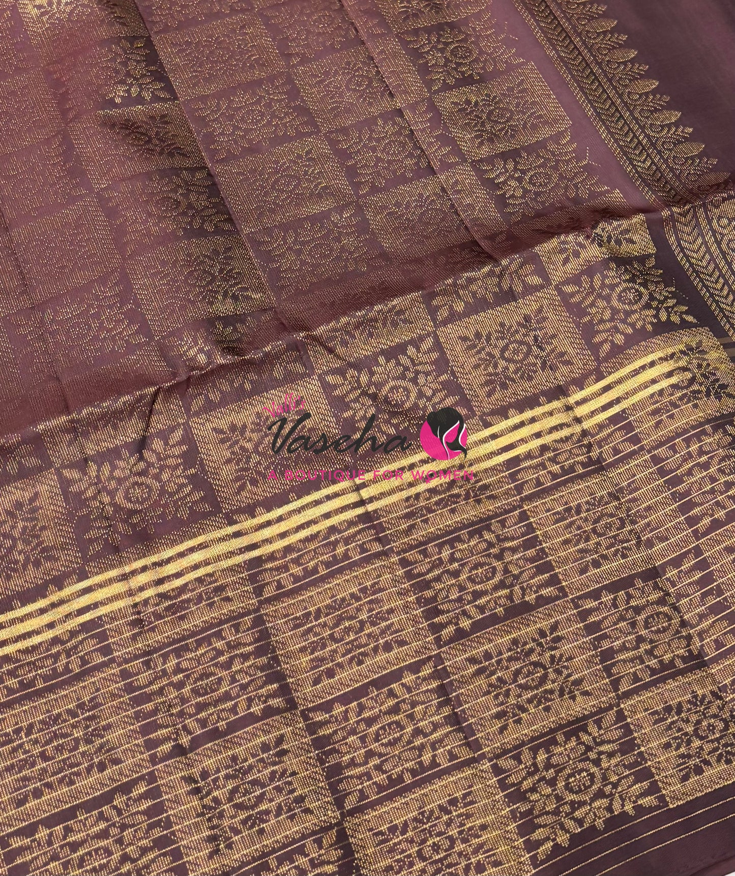 Pure Soft Silk Saree - Yellow with Brown - VVPSS071
