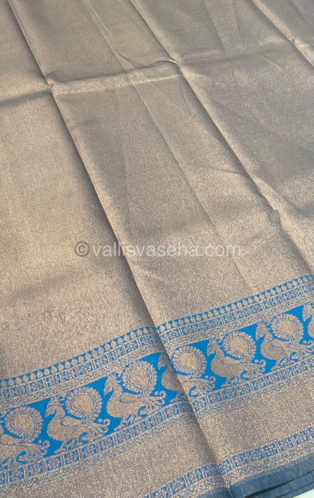 Semi Silk Saree - Kanchi Semi Silk Style - Peacock Border - VVSSS006