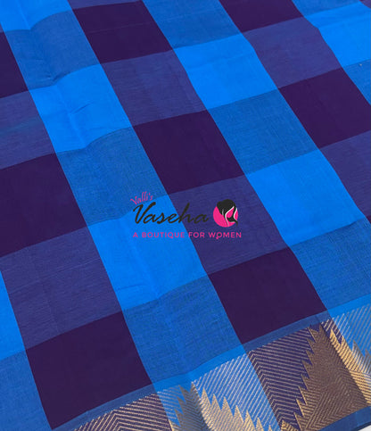 Semi Silk Cotton Saree |Pazhum Pazhamum Checks Design |VVSSC020