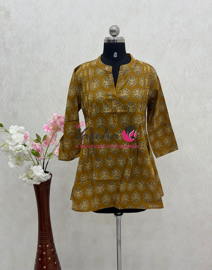 Ready Made - Short Top - Mustard Yellow Color - VVRST001