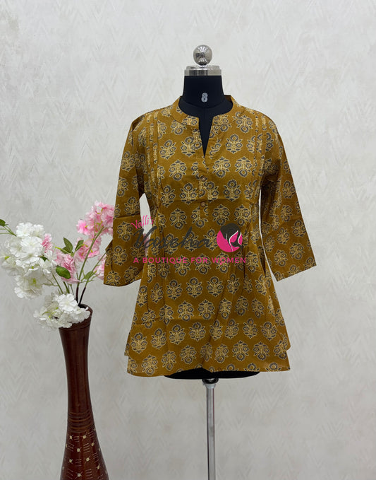 Ready Made - Short Top - Mustard Yellow Color - VVRST001