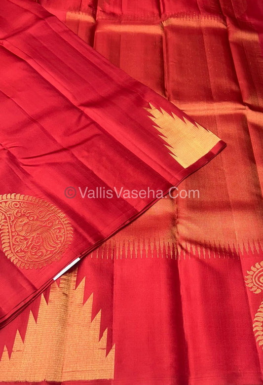 Pure Soft Silk Saree - Jothika Hit design - Red - VVPSS005