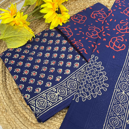 Pure Mul Mul Cotton - Bagru/ Dabu Print - VVUSM002