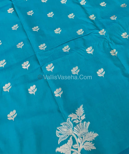 Semi Soft Silk - Turquoise Blue Shade -VVSSS019