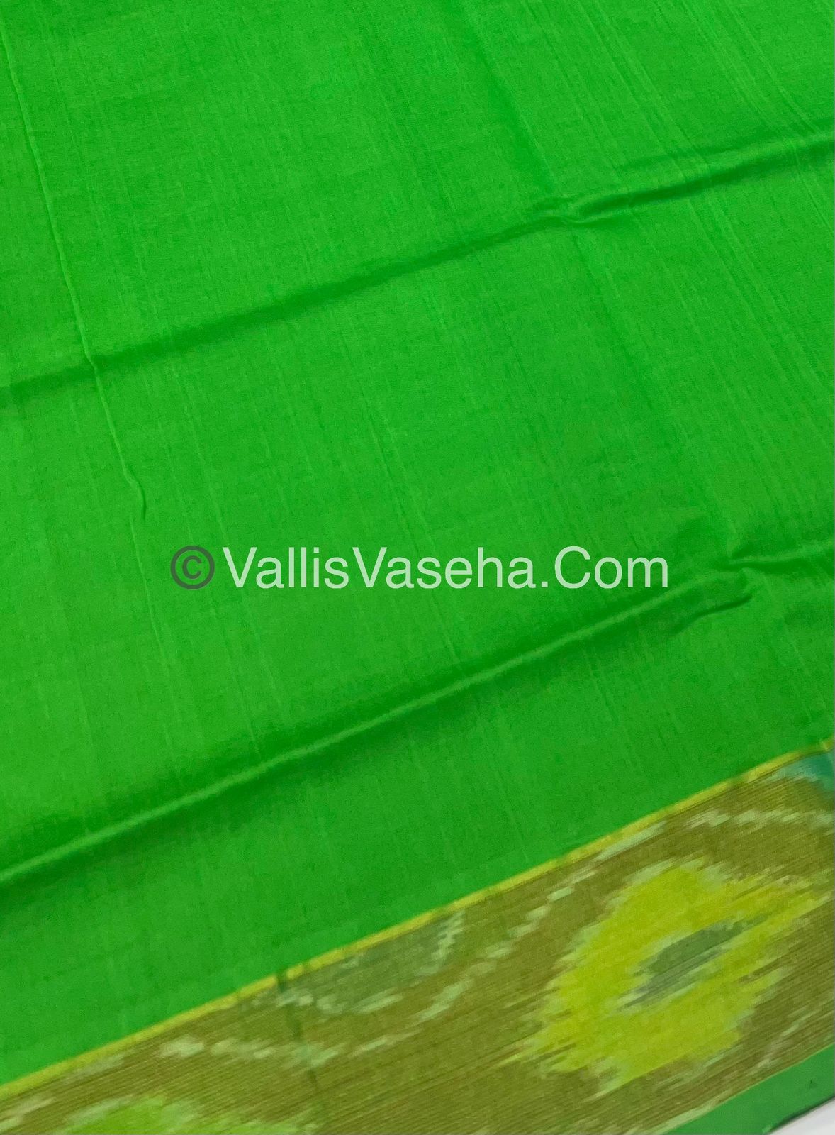 Semi Silk Cotton Saree -  Blue  & Green - VVSSC001