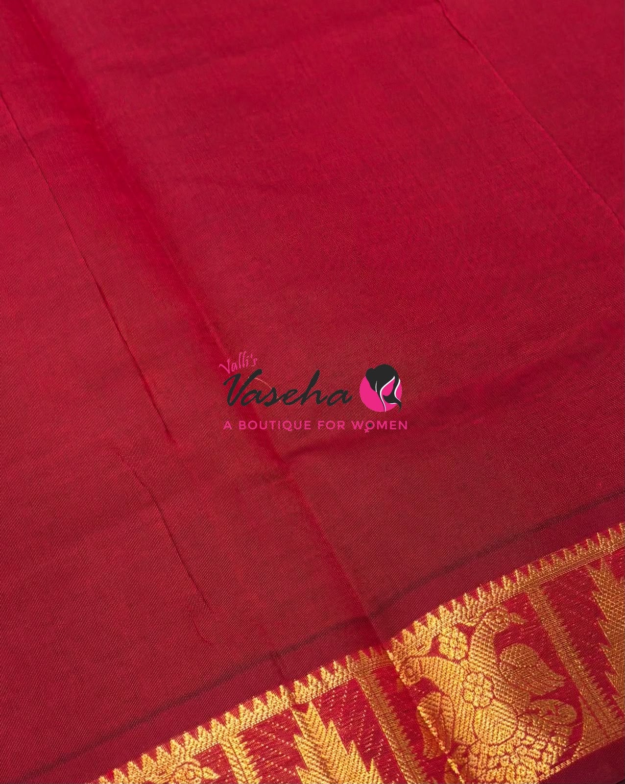 Semi Silk Cotton Saree - Small Zari Butta  - Retta Mayil Border- VVSSC015