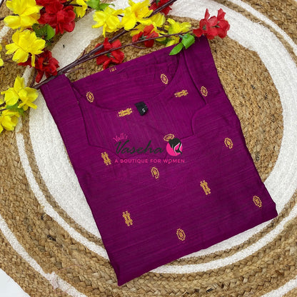 Ready Made - Semi Raw Silk - Kurti - VVSRK003