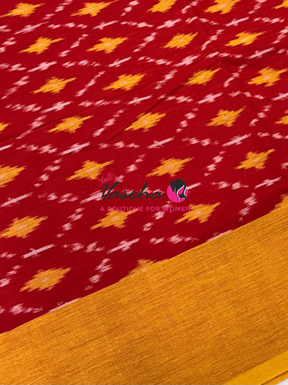 Ikkat Mercerised Cotton Saree - Single Ikkat - VVIKS001
