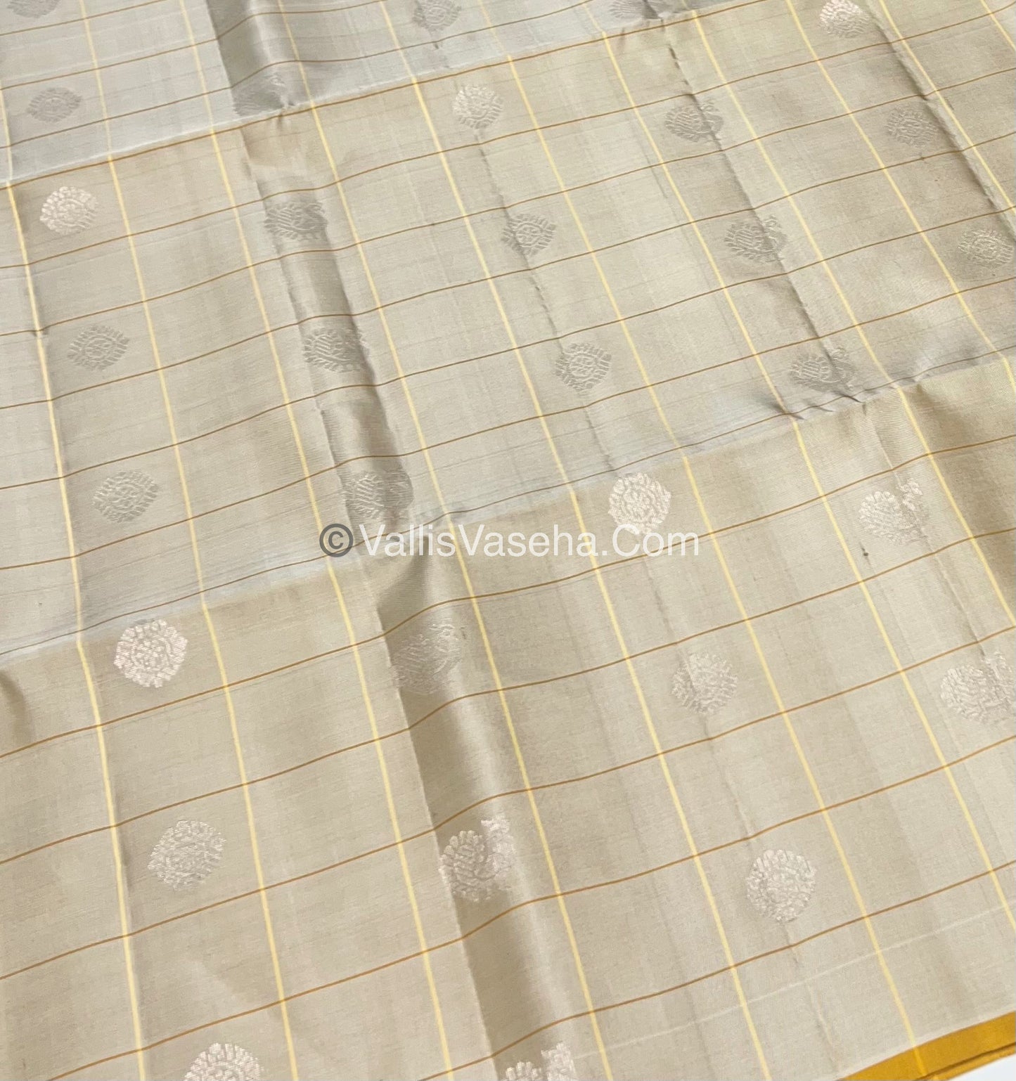 Pure Soft Silk Saree - Cream & Yellow - VVPSS047