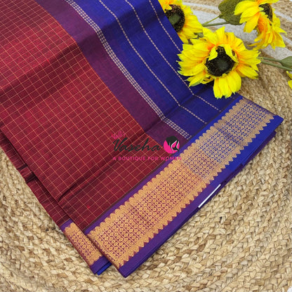 Pure Silk Cotton Saree - Zari Checks - VVCSC001