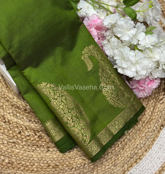 Semi Tussar Silk - Big Mango - Green Shade - VVSTS002