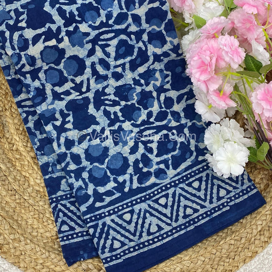 Pure Soft Mul Mul Cotton Sarees - Hand Block Prints - VVMMC003