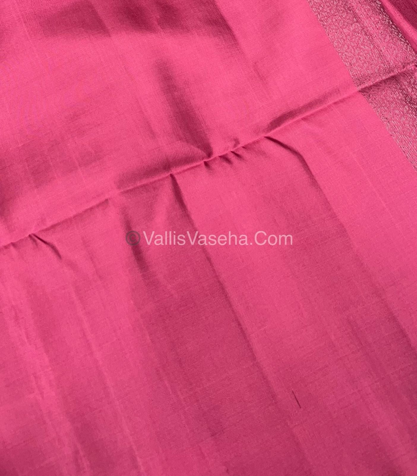 Pure Soft Silk Saree - Antique Zari - Border Less - Pink - VVPSS037