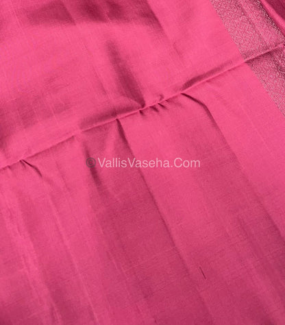 Pure Soft Silk Saree - Antique Zari - Border Less - Pink - VVPSS037
