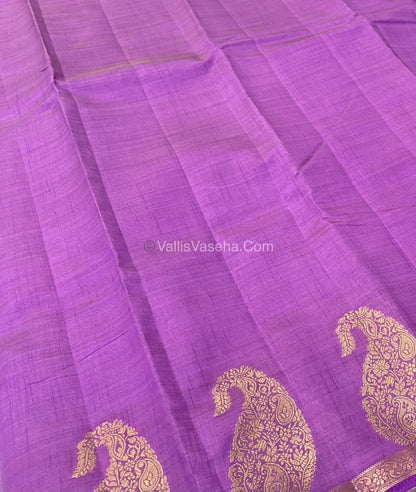 Semi Tussar Silk - Small Mango - Lavender  Shade - VVSTS002