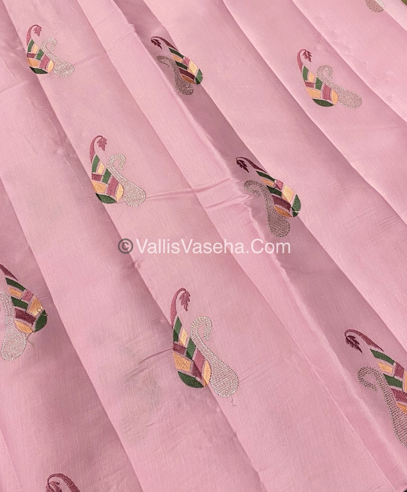 Butter Silk - Light Pink & Peacock Blue Combo - VVBS002