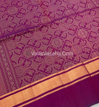Kora Silk Saree - SICO - Pink With Purplish Pink Shade  - VVKS002