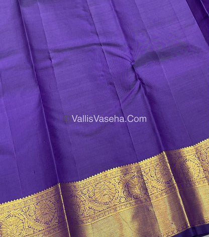 Pure Kanchipuram Silk Saree - Vaira Voosi design - Purple shade  - VVPS014