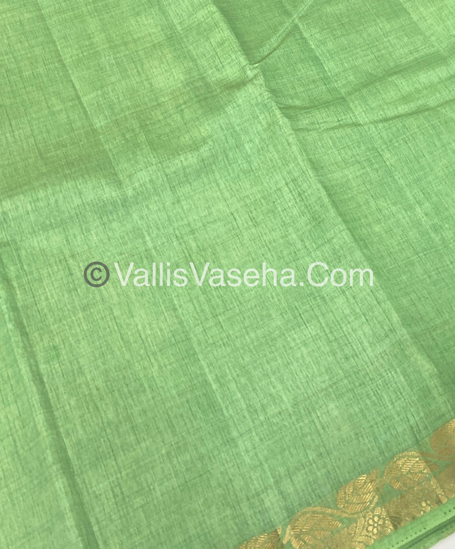 Semi Tussar Silk - Pista Green Shade - VVSTS003