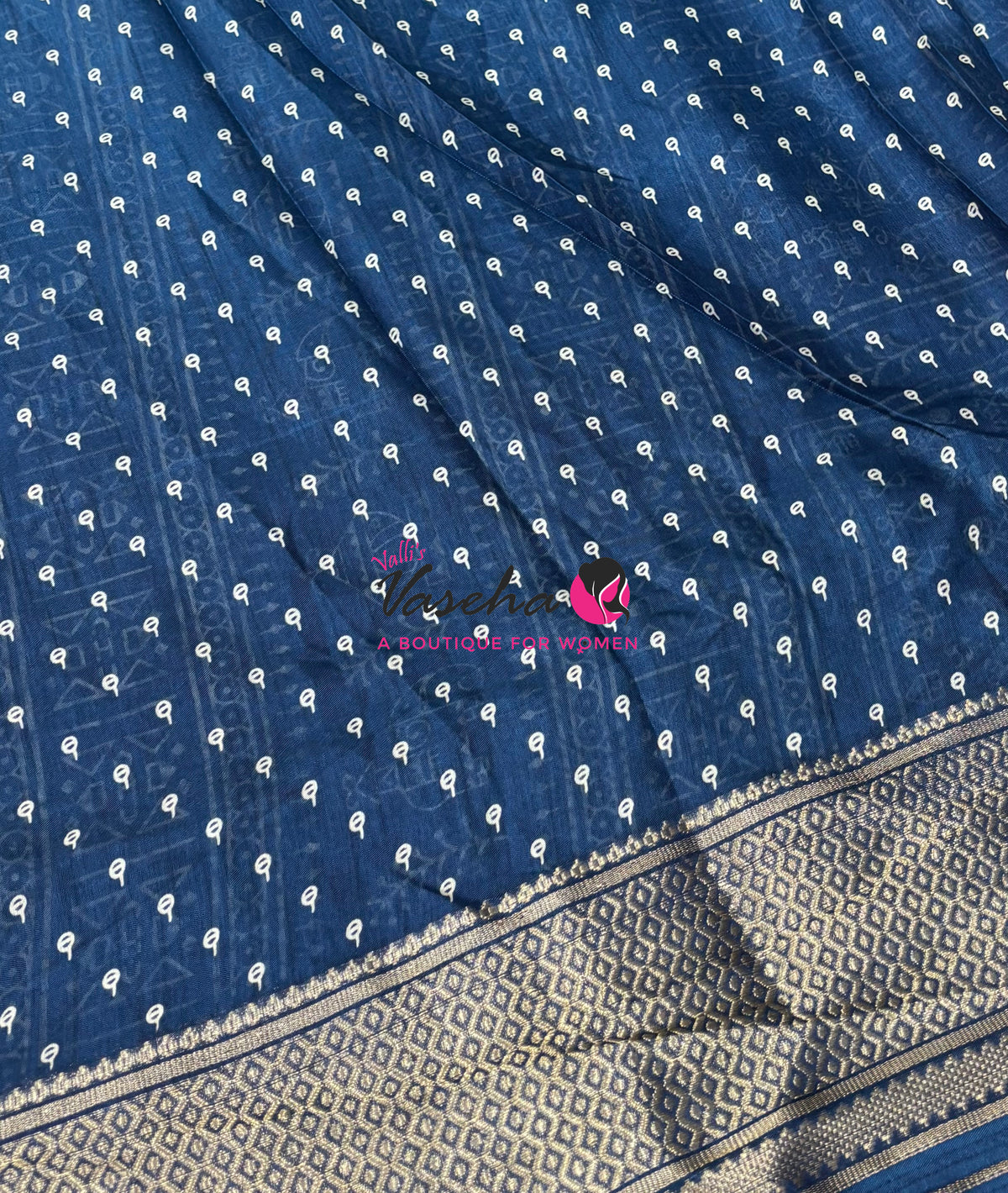Semi Binny Silk - Varli Design - Ramar Blue Shade  - VVSBS010