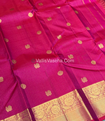 Pure Kanchipuram Silk Saree - Vaira Voosi design - Pink shade - VVPS014