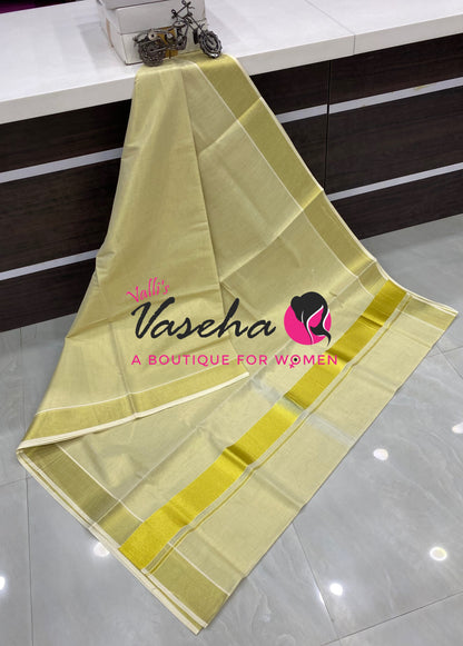 Kerala Golden Tissue Saree  - VVKCS031