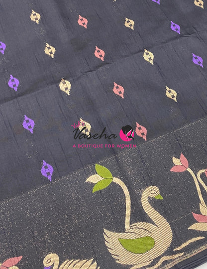 Banarasi - Heritage Meenakari Silk - Black Shade - VVBHS013