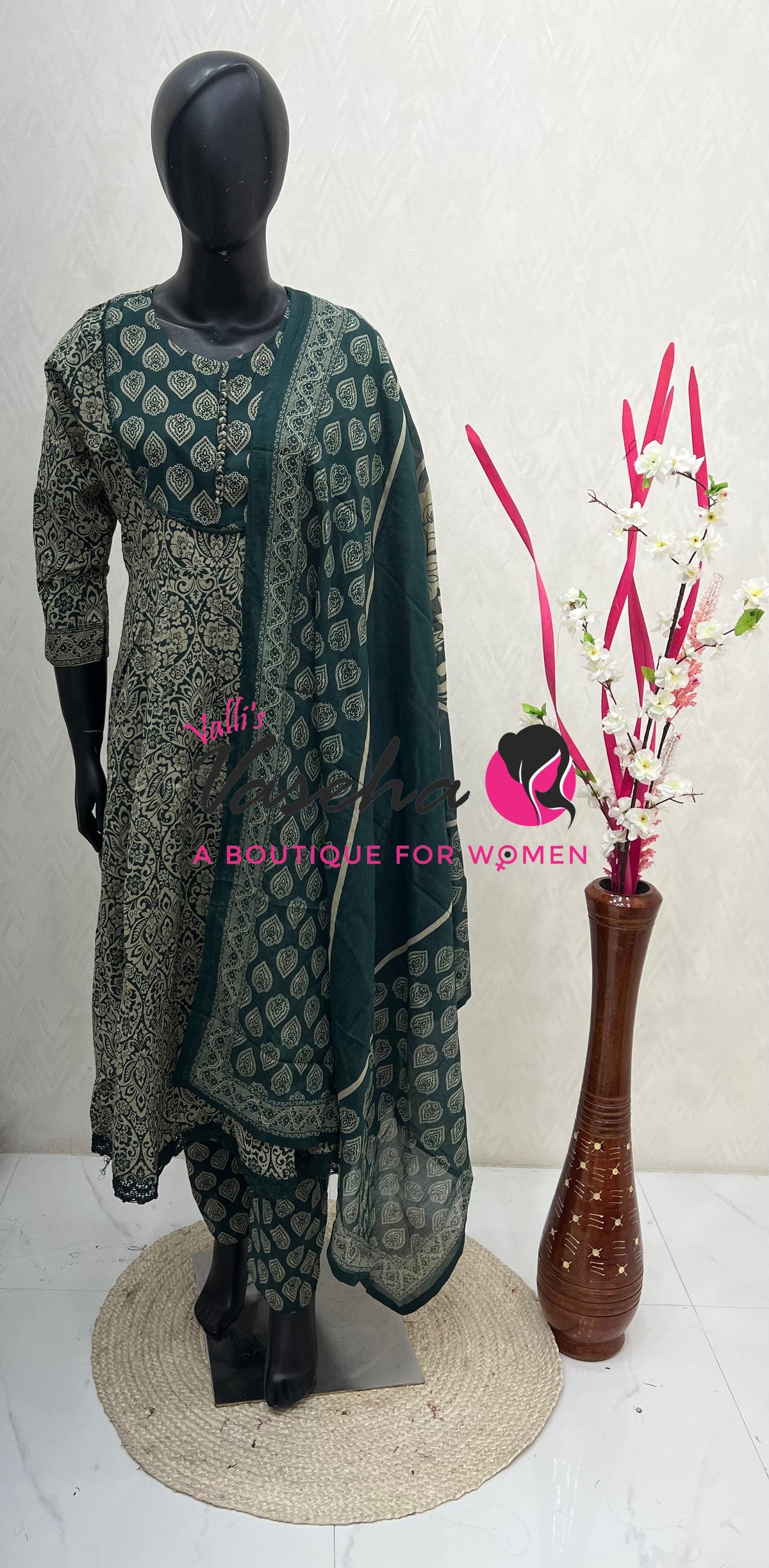 Ready Made | Anarkali Set  |Salwar, Kameez & Duppatta(3pc)|Cotton |VVRMS027
