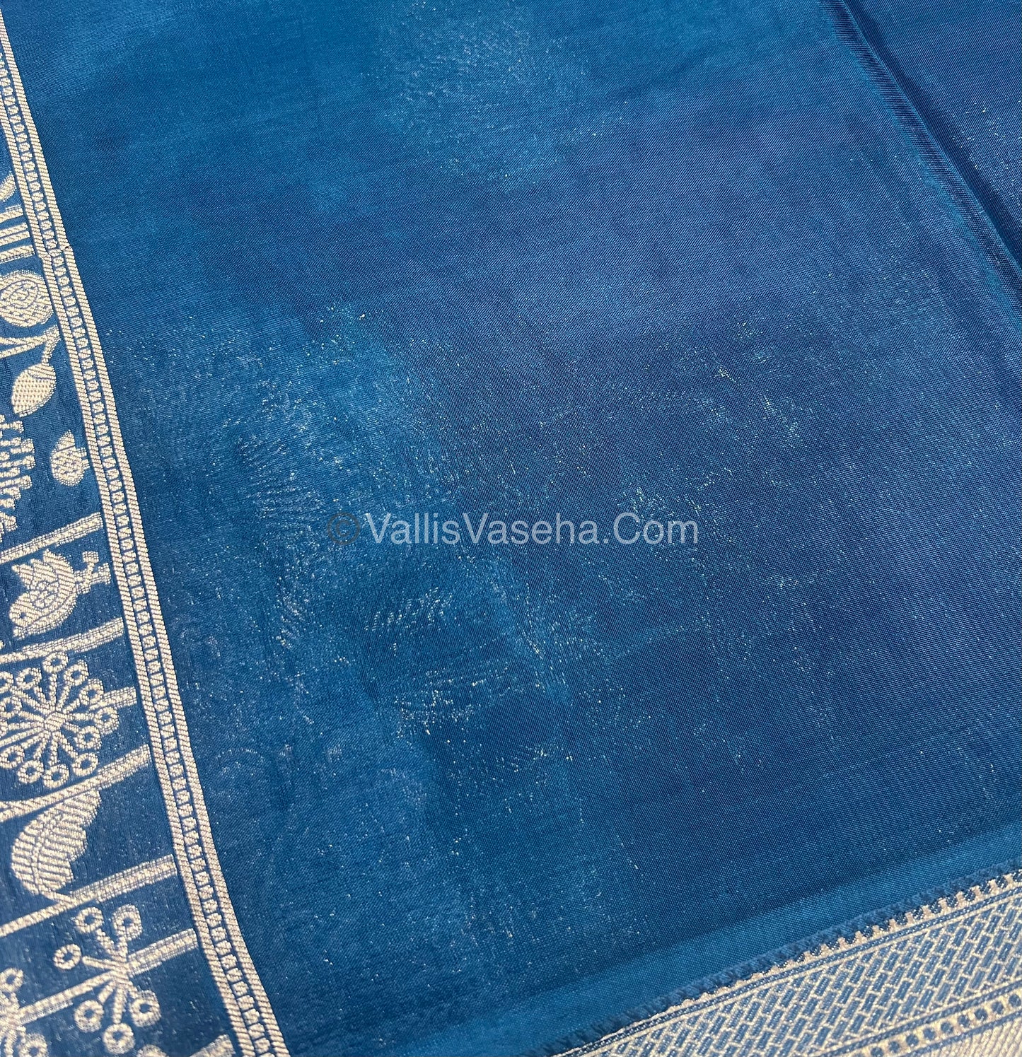 Banarasi Premium Viscose Saree - Ramar Blue Shade - VVBPV001