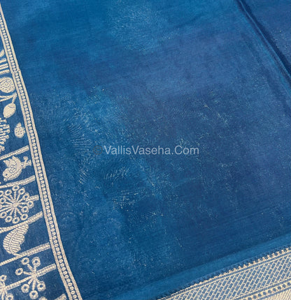 Banarasi Premium Viscose Saree - Ramar Blue Shade - VVBPV001