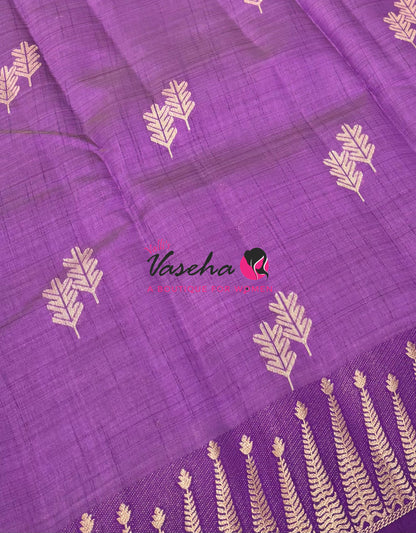 Semi Tussar Silk Saree | Purple  Shade |VVSTS050
