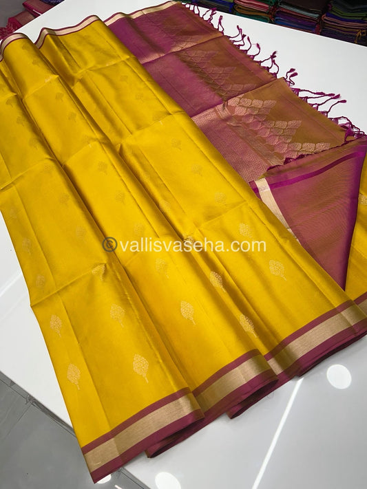 Pure Soft Silk Saree -Half Gold Zari Border - VVPSS032