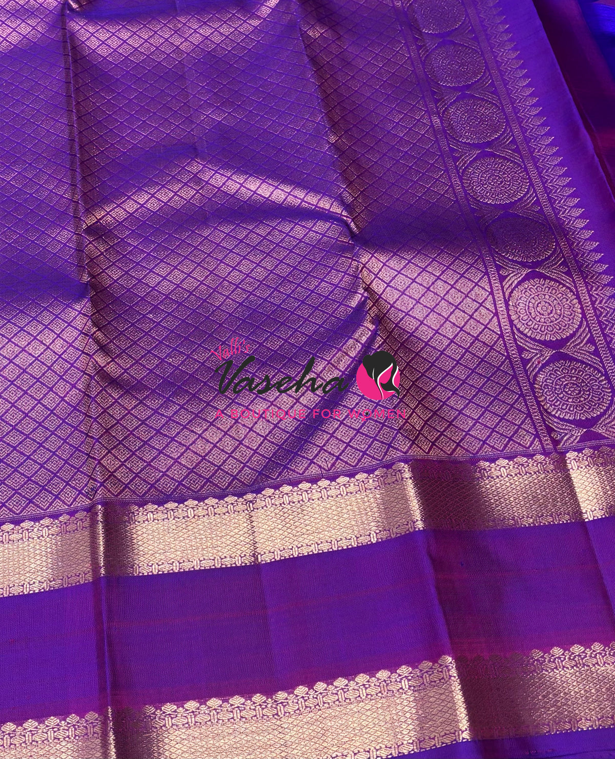 Pure Kanchipuram Silk Saree - Purple Shade - VVPS095