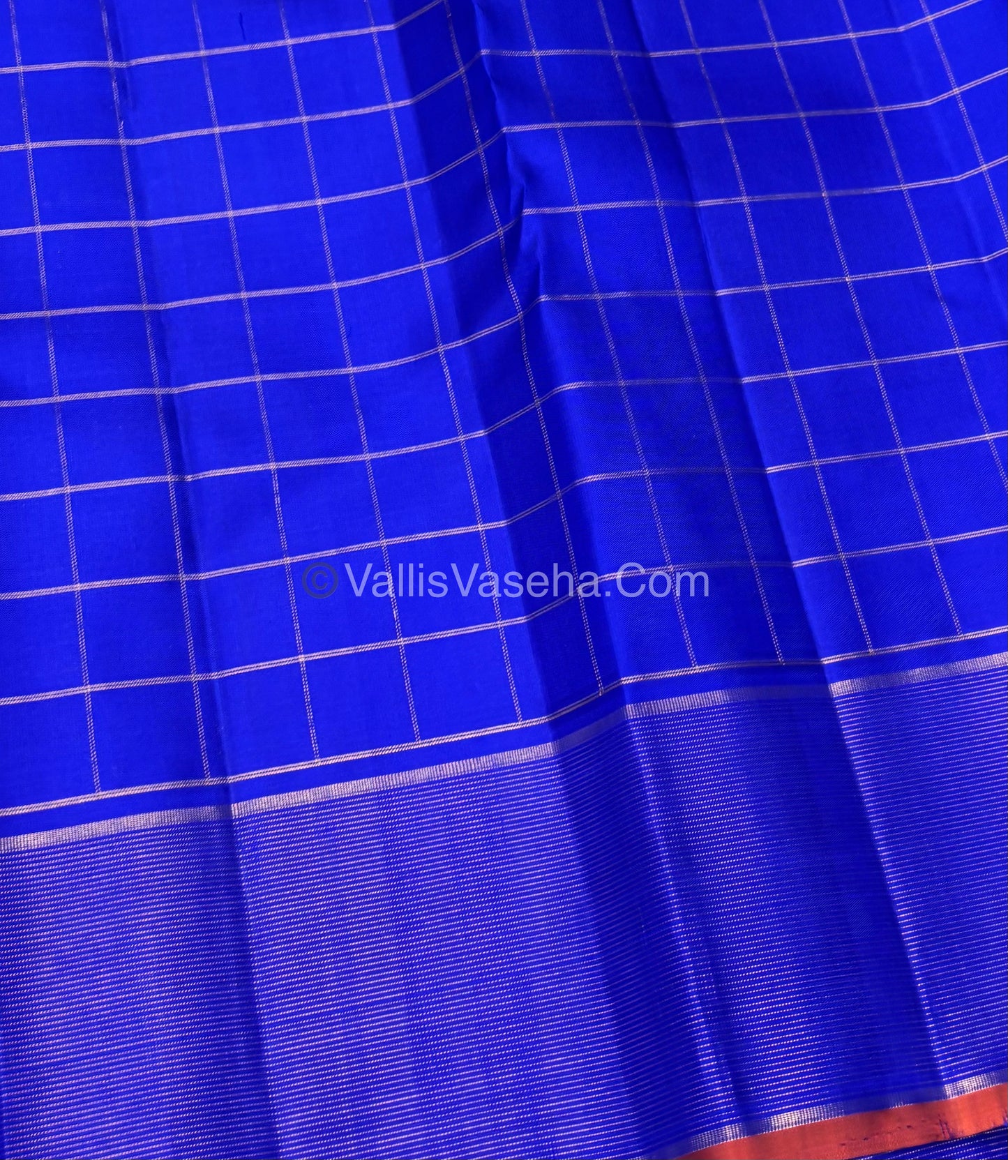 Pure Kanchipuram Silk Saree - Blue Shade - VVPS025