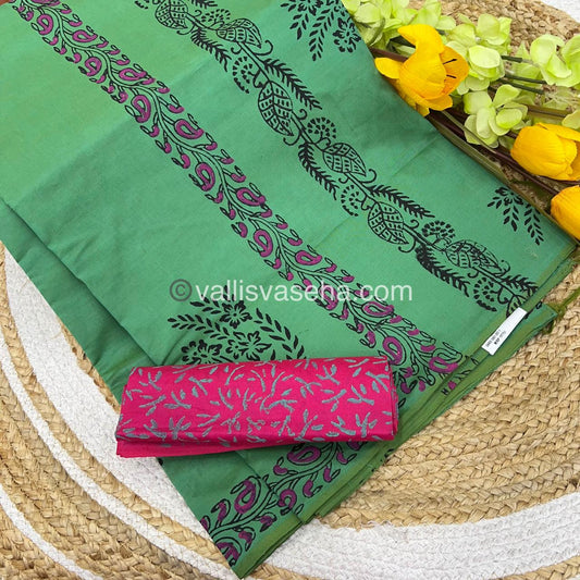 South Mixed Printed - Greenish With Pink   - VVPCP003